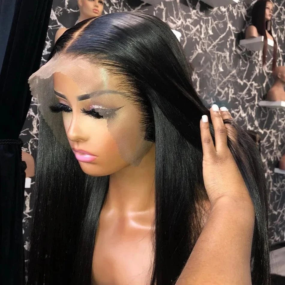 150% density 13X4 transparent lace front wig / 20 Inches Wholesale Glueless Perruque Invisible Naturel 100% Raw Human Hair Wigs Vendors Straight Lace Frontal Wigs For Black Women
