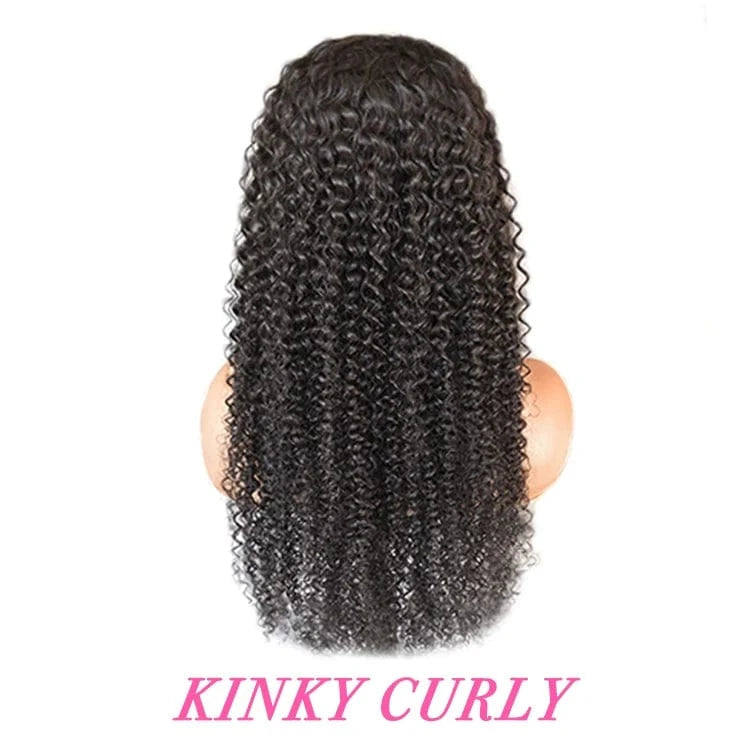 150 density 5x5 Kinky Curly / 12 Inches Wholesale Brazilian Raw HD Human Hair Transparent Lace Front Wig For Black Women, Deep Wave 13*4 HD Swiss Lace Frontal Wigs