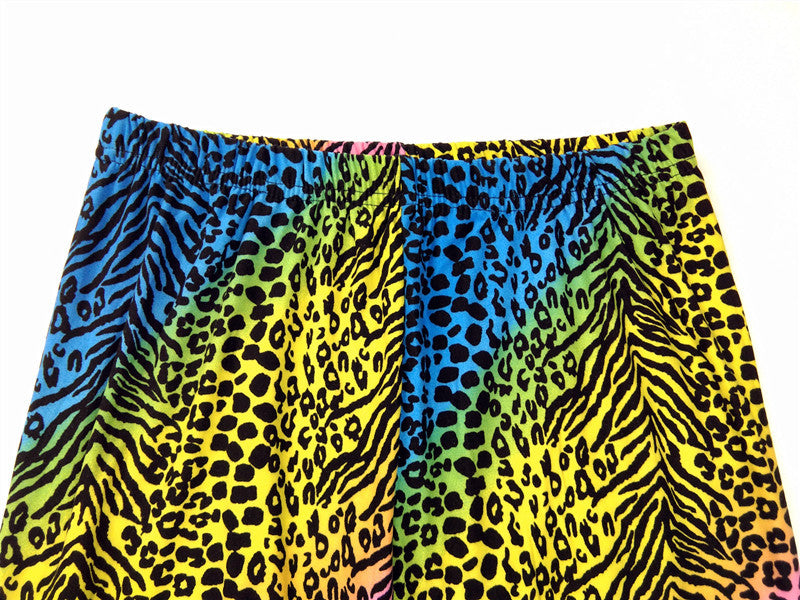 FCCEXIO Leopard Grain Color Print Women Leggings High Elastic Running Sports Leggings Slim Female Casual Trousers Fitness Pants