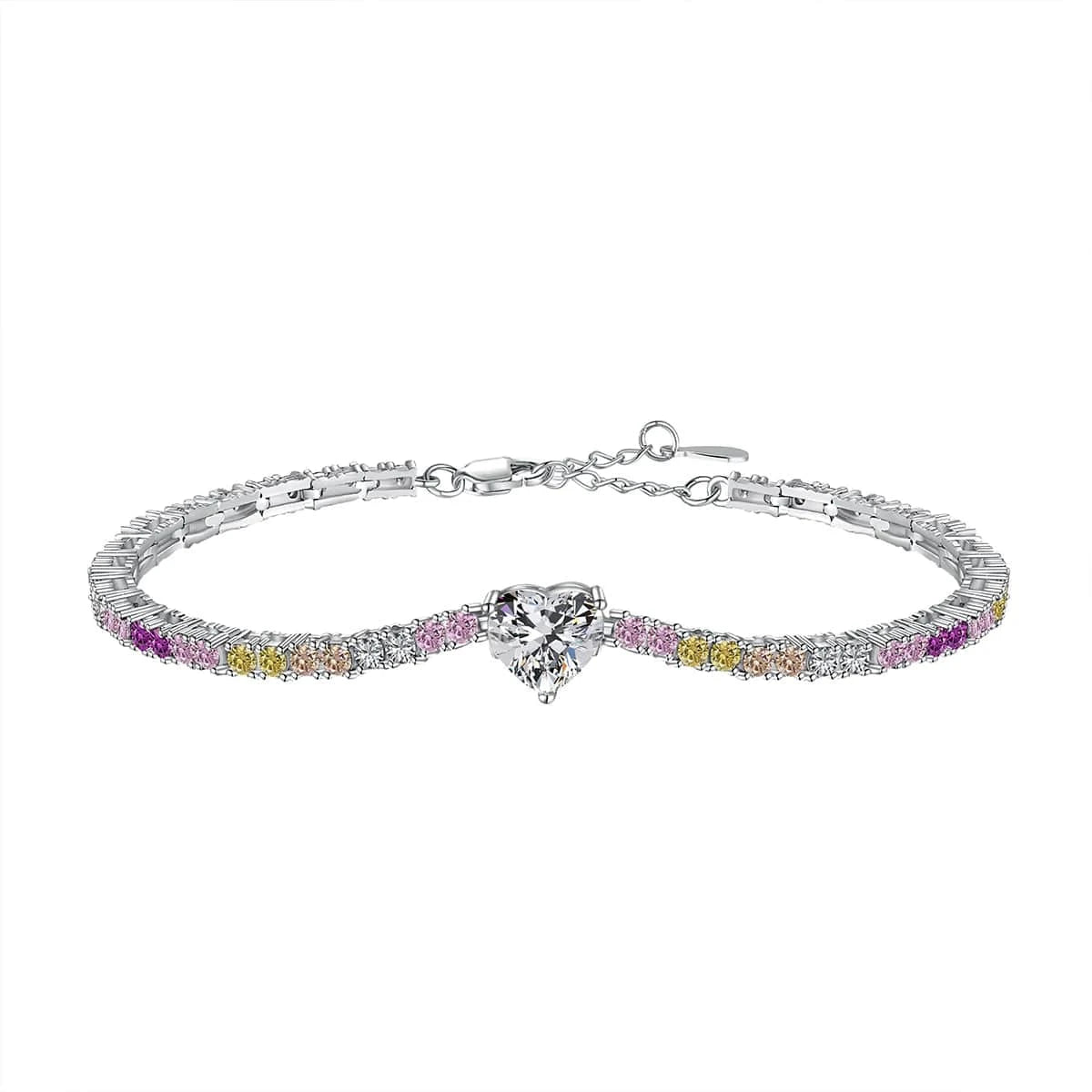 16+3cm / DY150229-S-W-CS Dylam Trending Design Hypoallergenic Fine Jewelry S925 Silver Full Diamond Moissanite 5A Zirconia Tennis Bracelets for Women