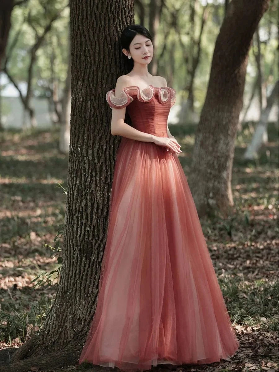 16 / as the picture  A / Floor Length S0431R New hot sale fashion one shoulder elegant sexy heavy beaded puff sleeve temperament evening dress