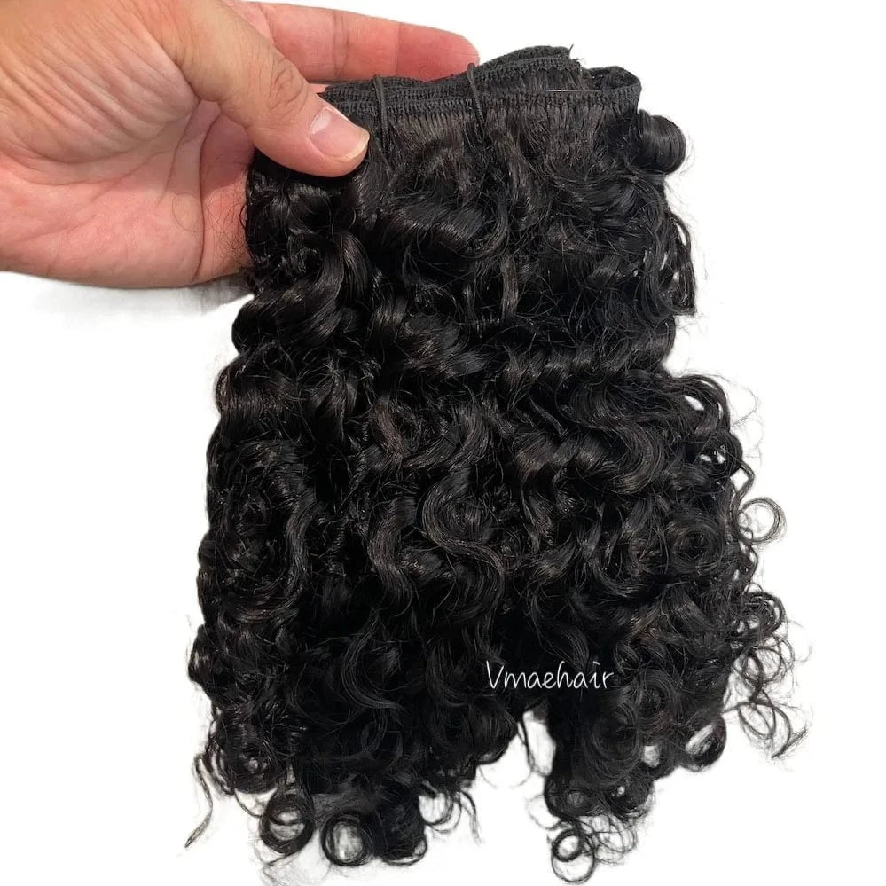 16 Inches / Afro Curly B VMAE Mongolian 3A Kinky Curls Afro 100% Remy Human Hair Clip-In Extension Natural Wave Style for Black Women