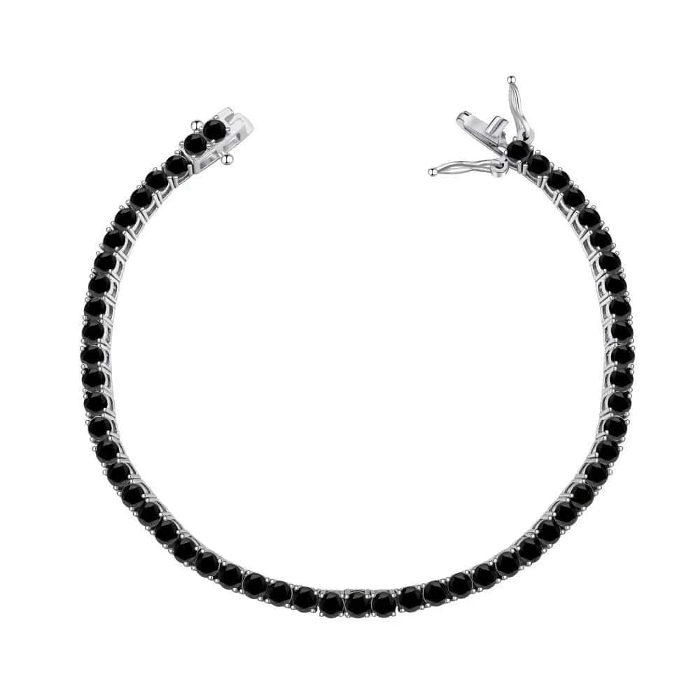 16cm / 3mm Black 2023 new arrivals jewelry 3-6mm Color Geometric Cubic Zirconia Tennis Bracelets 925 Sterling Silver Jewelry