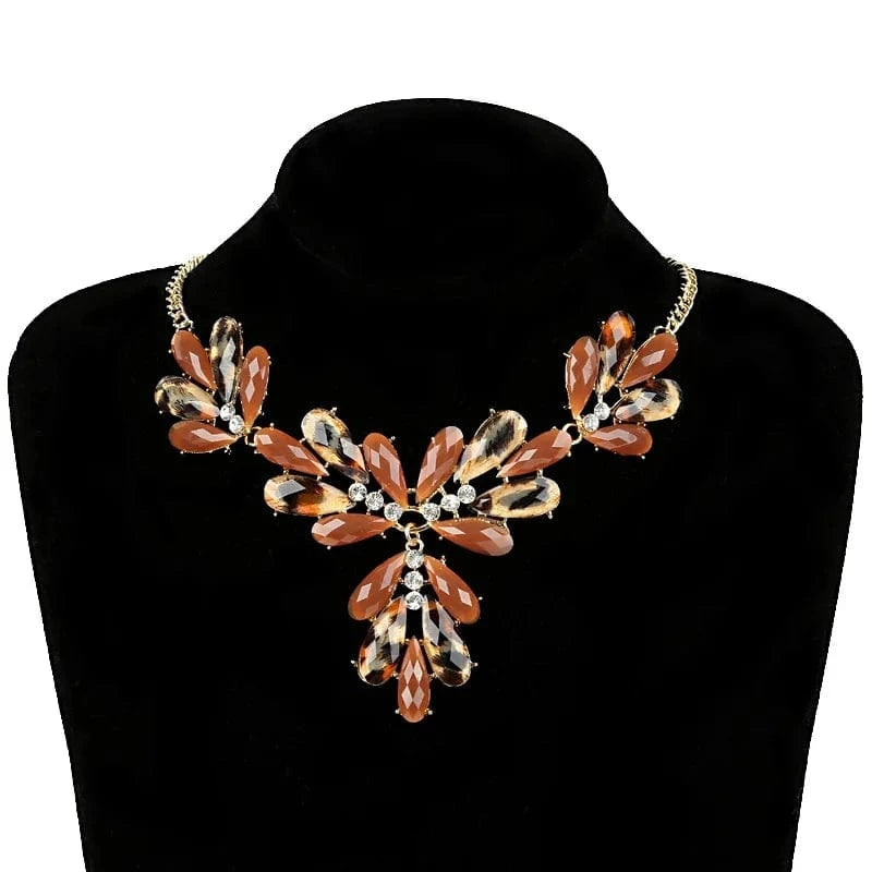 16inches / Brown Luxurious Statement Necklace Ladies Wholesale Fashion Jewelry