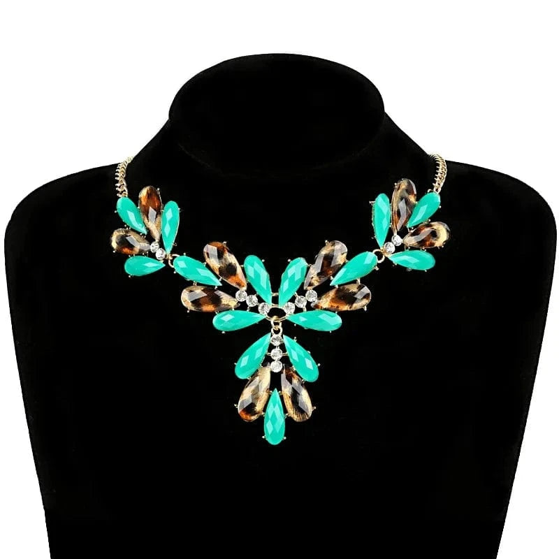 16inches / Green Luxurious Statement Necklace Ladies Wholesale Fashion Jewelry