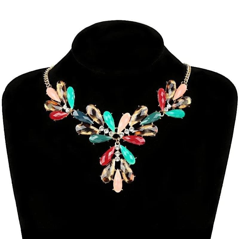 16inches / Multi Luxurious Statement Necklace Ladies Wholesale Fashion Jewelry