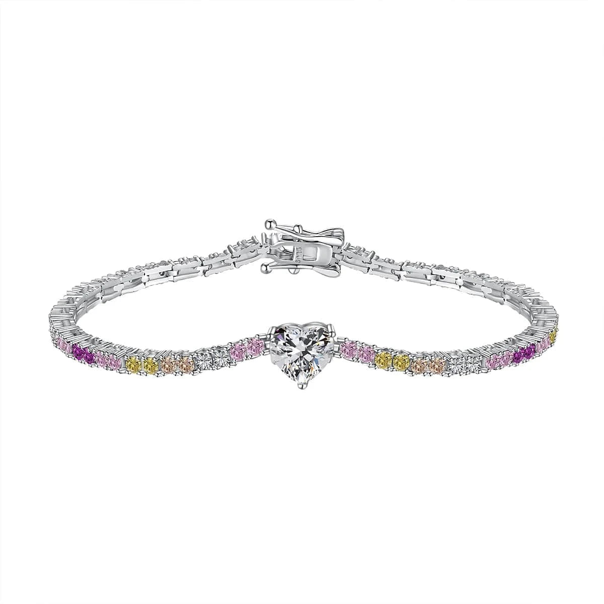 17cm / DY150229-S-W-NO#17 Dylam Trending Design Hypoallergenic Fine Jewelry S925 Silver Full Diamond Moissanite 5A Zirconia Tennis Bracelets for Women