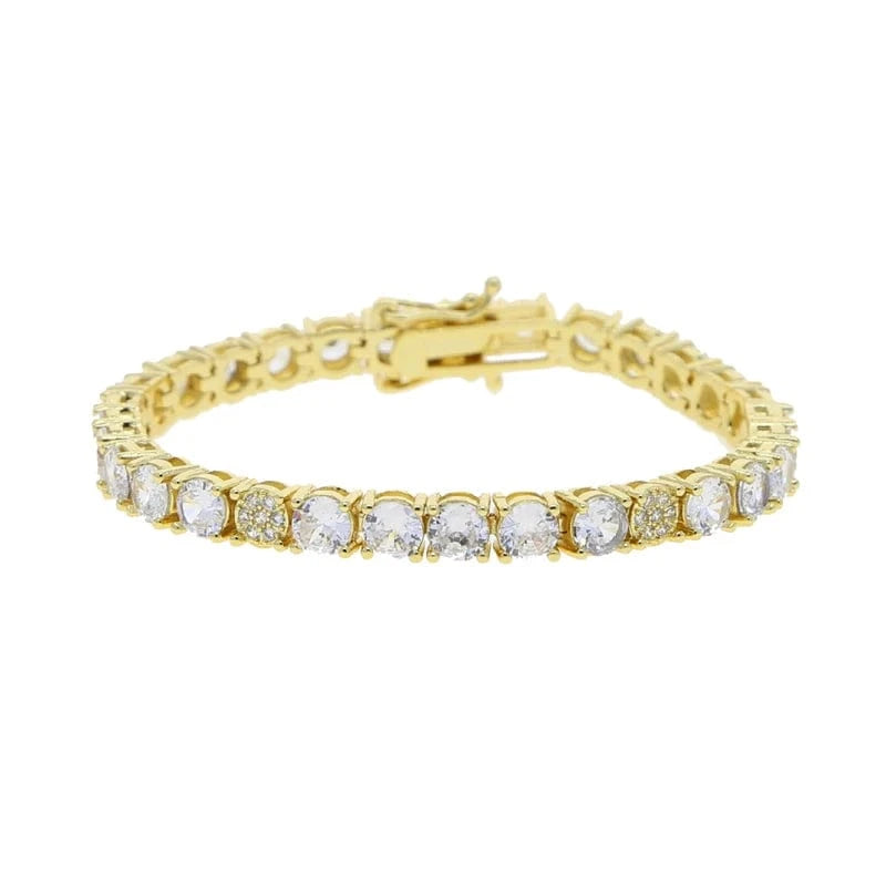 17cm / YB05-white round New  Design Pink White Marquise Pear Oval Round 5A CZ Tennis Chain Bracelet Bangle Charm Women High Quality Jewelry