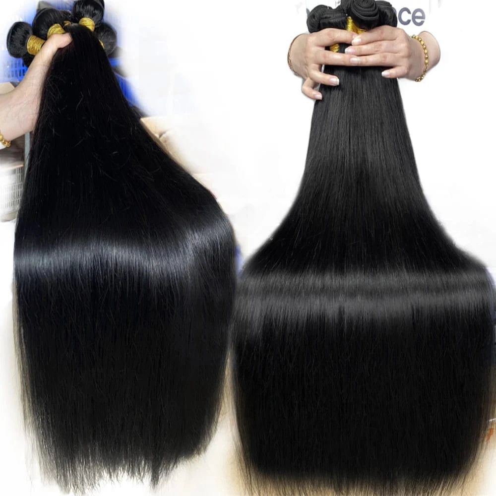 18 Inches / #2 Shipping today! 100% Brazilian Remy Cuticle Aligned Hair, Bone Straight Double Weft Human Hair Bundles Extension