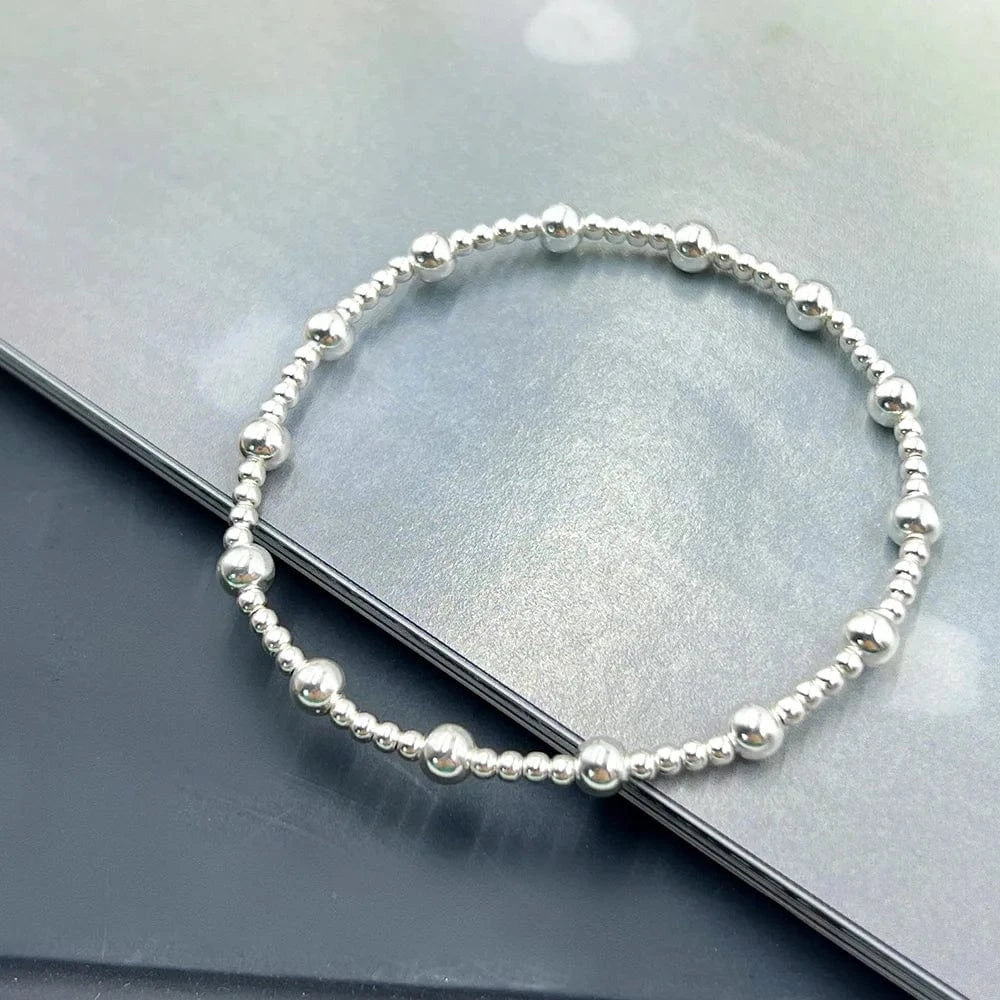 18'' necklace / S925 Vintage Gold Filled Beaded Bracelet Fine Women Permanent Jewelry Sterling Silver Bracelets