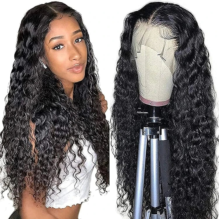 180 Density Pre Plucked Cuticle Aligned Virgin Human Hair Mink 26 Inch 13X4 Curly Body Wave Frontal Brazilian Lace Hair Wigs