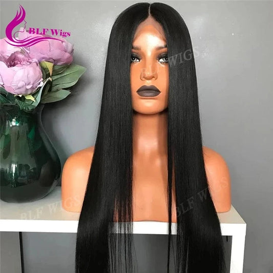 180% Heavy Density Straight Lace Front Wig 100% Human Hair with Baby Hair