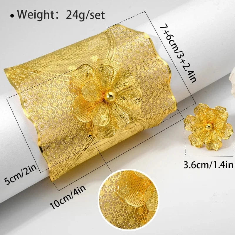 18cm / SY-H186 Wholesale Luxury Sets Hawaiian Indian Wedding Designers Charms For Bangles Copper Gold Plated Bracelet Bangle And Ring