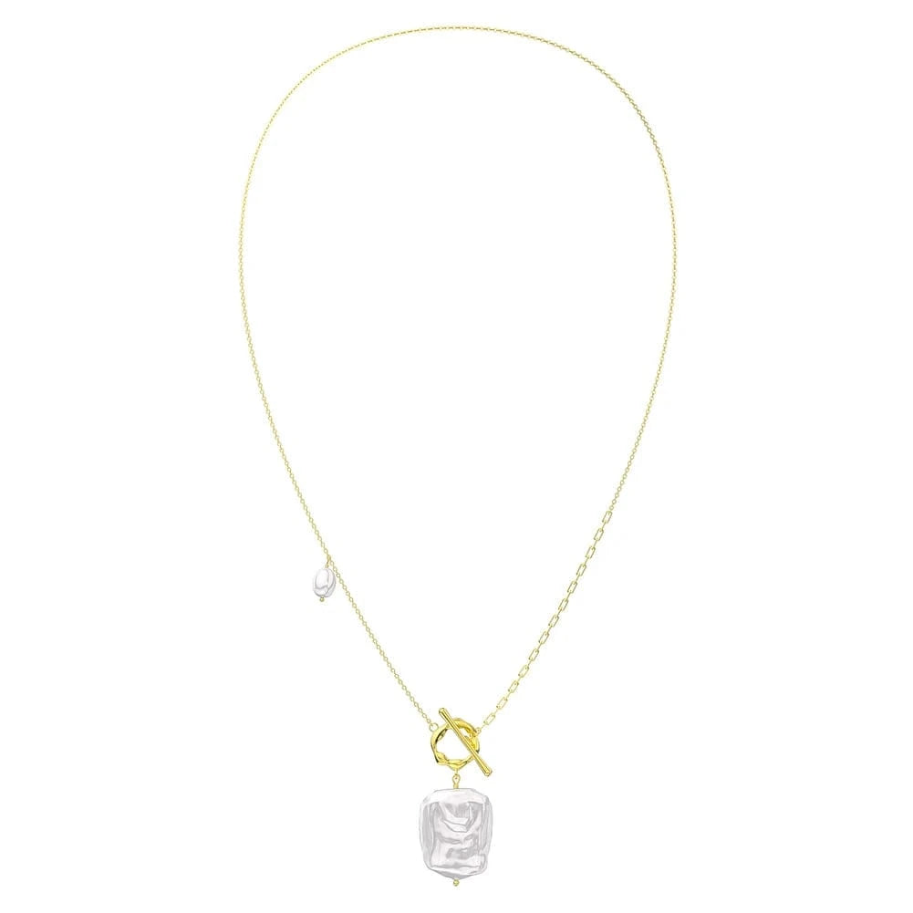 18inches / 14K Gold Plated RINNTIN GPN45 Custom OT buckle Baroque Pearl Necklace Jewelry Korean Style Fine Jewelry 925 Sterling Silver Necklace For Women