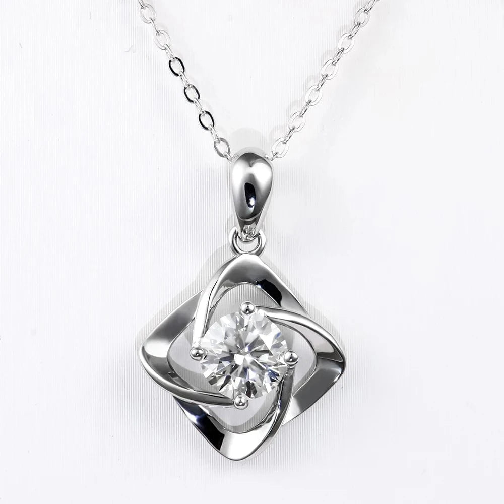 18inches / 4 leafs necklace Xingyue  Moissanite FINE Jewelry PENDANT 925 SILVER with Round shape 1.0carat  FASHION JEWELRY NECKLACE FOR WOMEN
