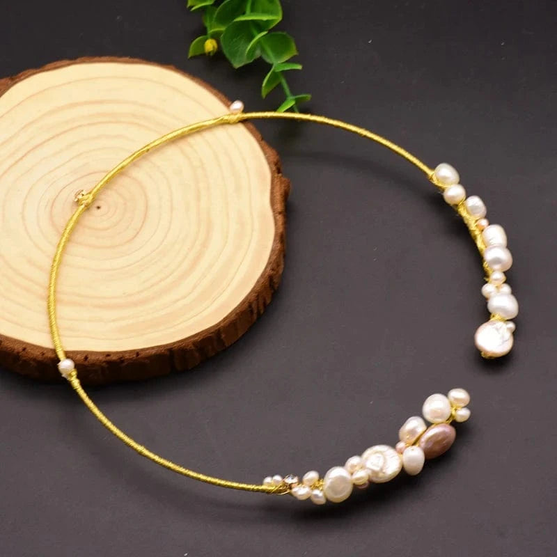 18inches / GN0061-2 Natural Fresh Water Pearl Necklace For Women Girl Wedding Party Gift Handmade Jewelry