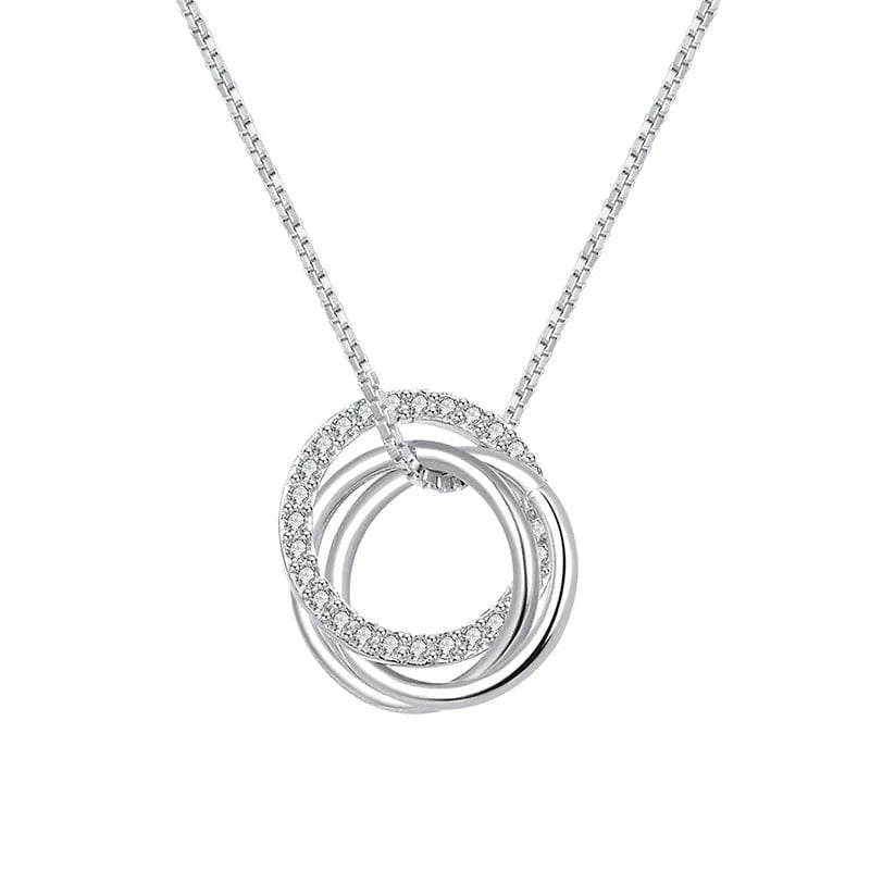 18inches / Rhodium Plated RINNTIN SN175 Fine Jewelry 925 Sterling Silver Necklace 18K Gold Plated Customized  Circle Pendant Necklaces