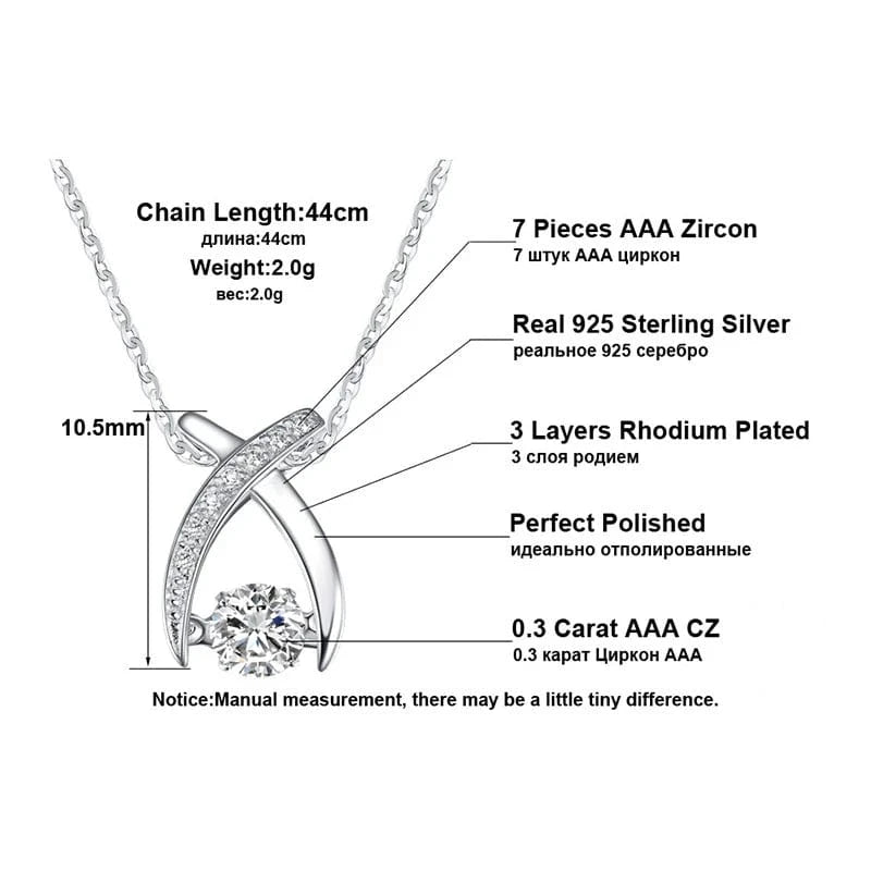 18inches / Rhodium Plated RINNTIN SN38 Wholesale Fine Jewelry 925 Sterling Silver Customized X Shaped Cubic Zirconia Pendant Necklaces