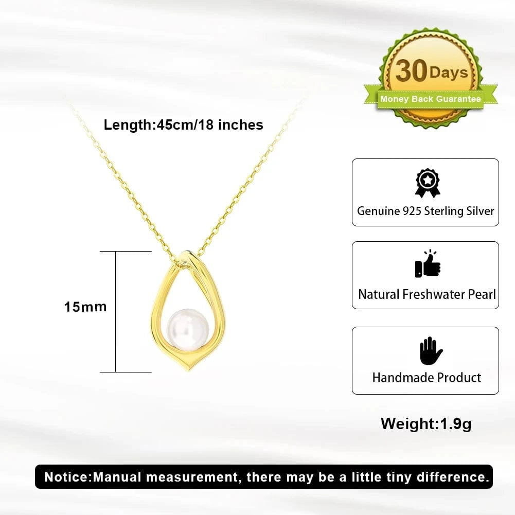 18inches / SGPN40-14K RINNTIN GPN40 Real 925 sterling silver pearl choker jewelry with pendant chain and pearl necklace women