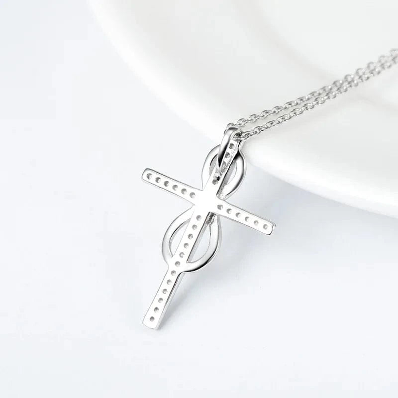 18inches / silver Best Seller 925 Sterling Silver Christian Cross Infinity Love Pendant Necklace
