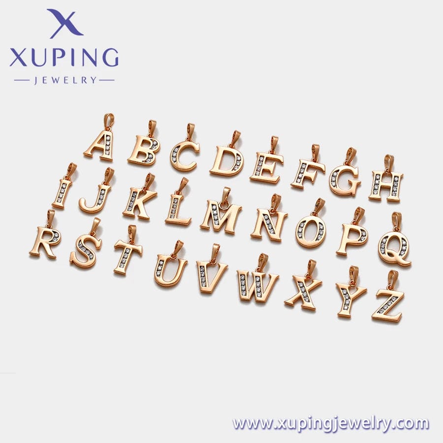 18k gold color A00786327 Xuping jewelry elegant exquisite environmental protection copper neutral versatile 18K gold 26-letter pendant