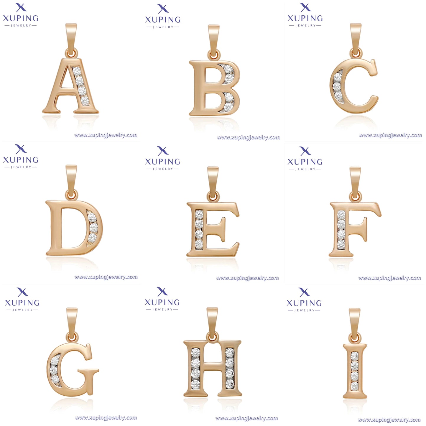 18k gold color A00786327 Xuping jewelry elegant exquisite environmental protection copper neutral versatile 18K gold 26-letter pendant