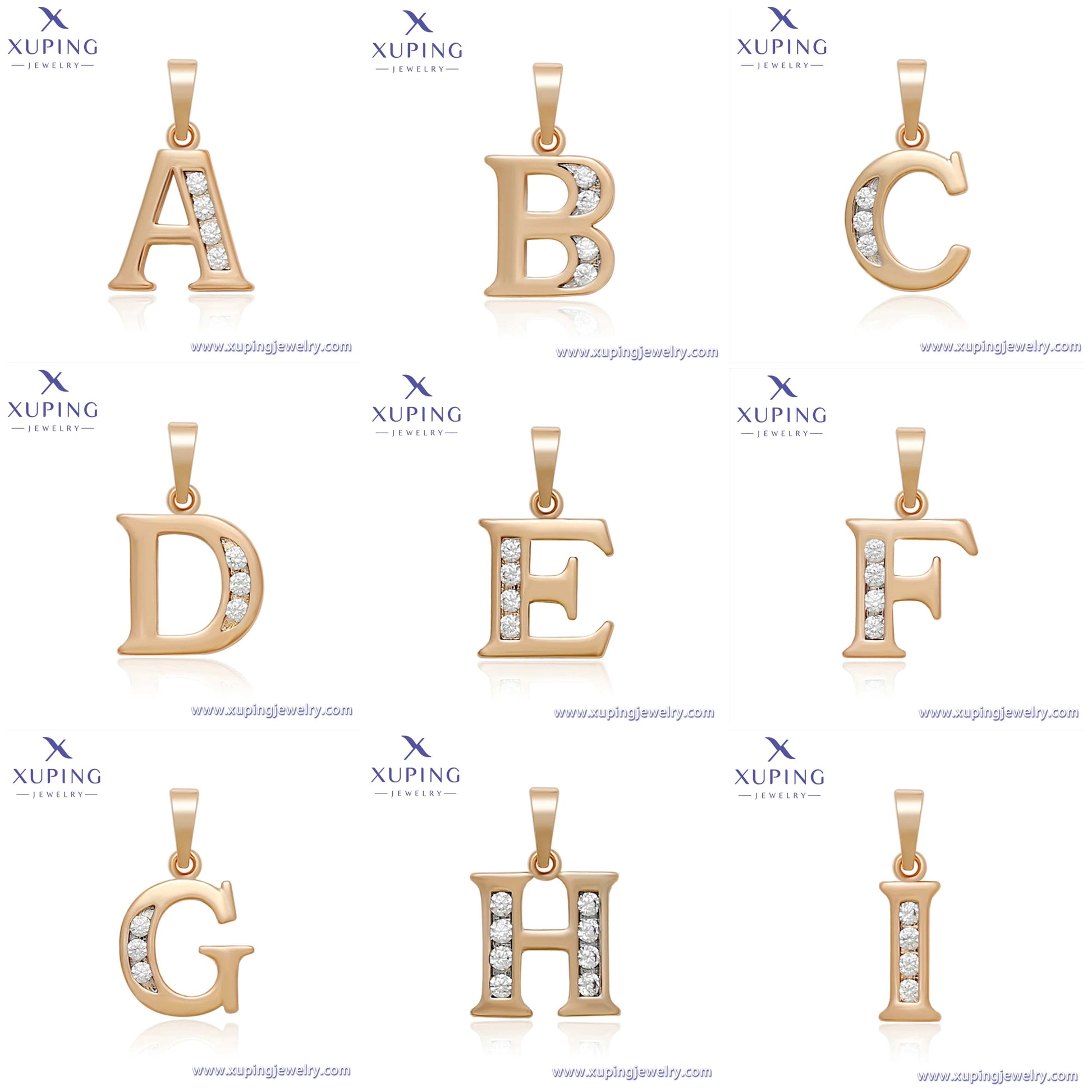 18k gold color A00786327 Xuping jewelry elegant exquisite environmental protection copper neutral versatile 18K gold 26-letter pendant