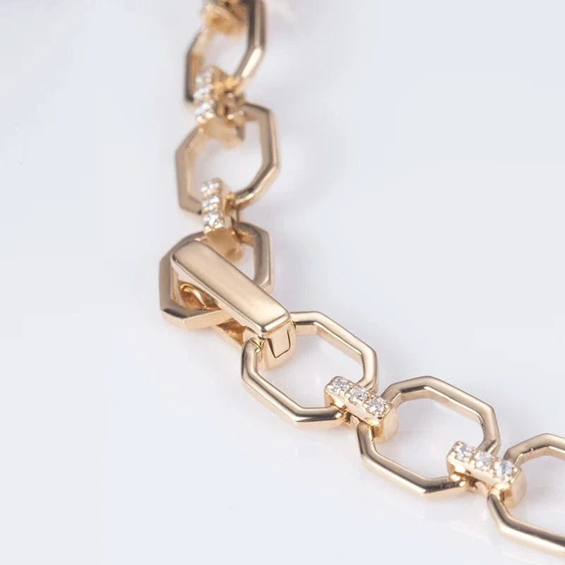 18k gold Customized 18K Yellow Gold Fashion Luxury Jewelry Lab Grown Emerald Bracelet