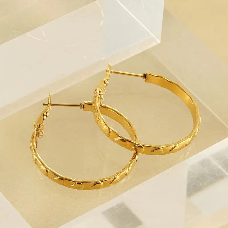 18k gold Hot Sale Fashion18k Gold Plated Big Hoops Earrings Jewelry Accessories Fine Jewelry Earrings