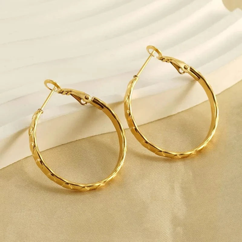 18k gold Hot Sale Fashion18k Gold Plated Big Hoops Earrings Jewelry Accessories Fine Jewelry Earrings