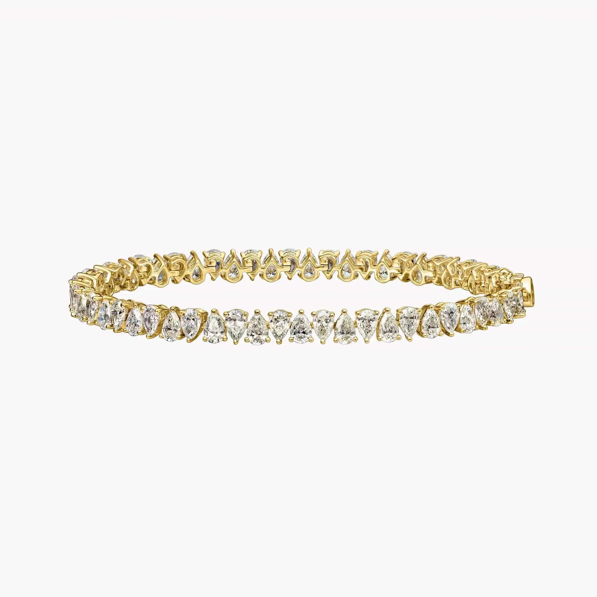 18K Gold Plated 3 Prong Setting Water Drop Tear Drop Zircon Tennis Chain Bracelet CZ Iced Out Diamond Crystal Women Jewelry