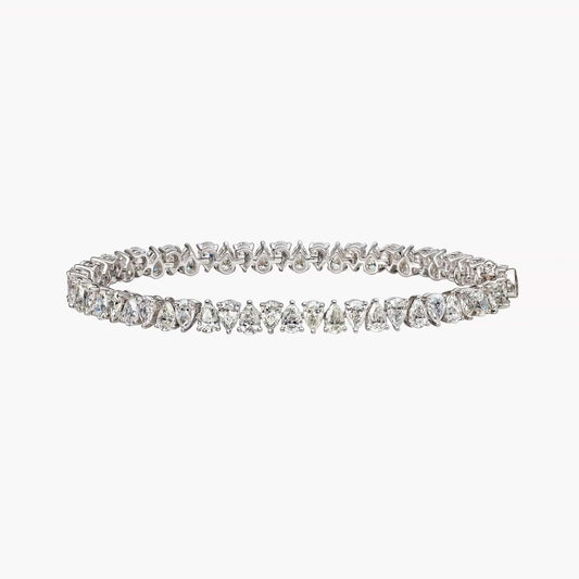 18K Gold Plated 3 Prong Setting Water Drop Tear Drop Zircon Tennis Chain Bracelet CZ Iced Out Diamond Crystal Women Jewelry
