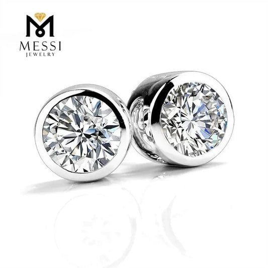 18k white gold Messi Jewelry 14k 18k white gold price moissanite earrings jewellery for women for Thailand