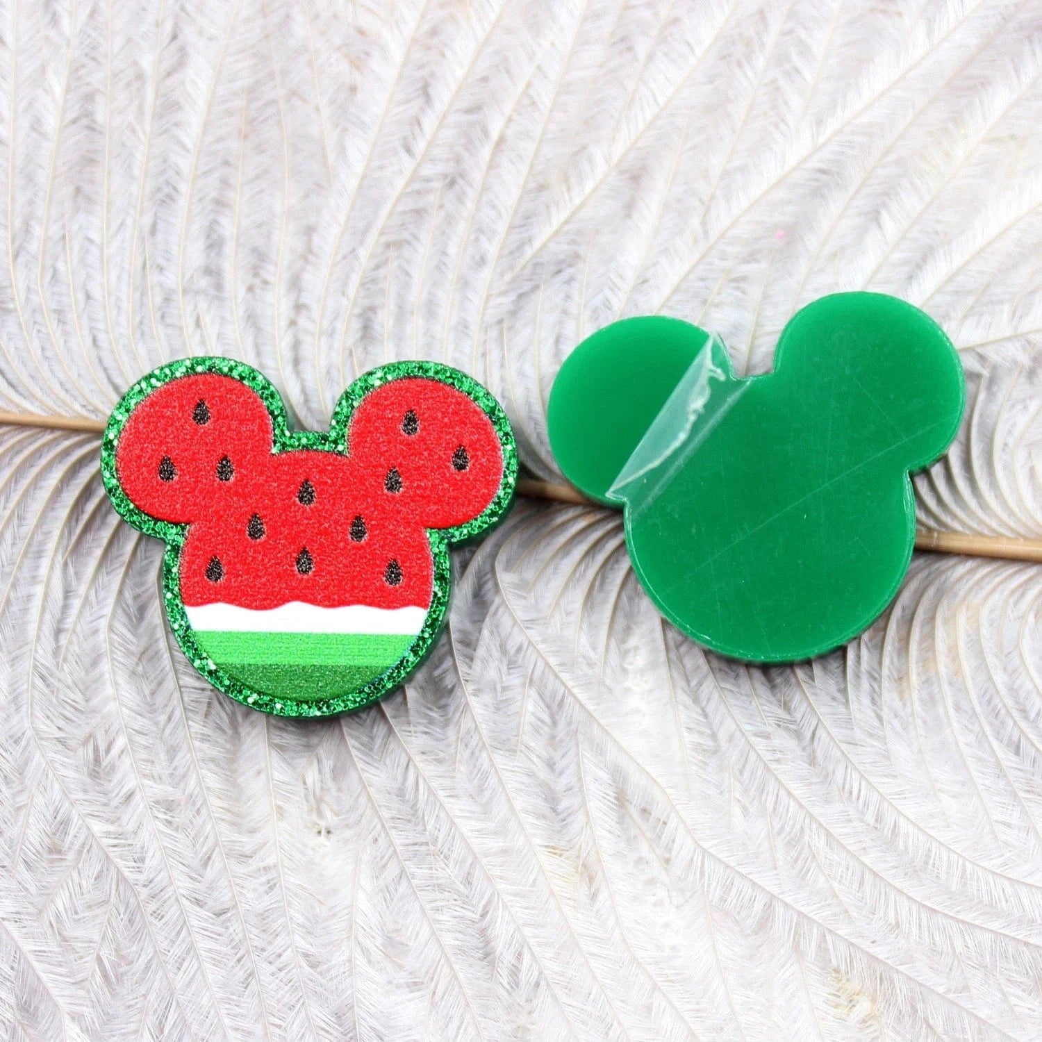 18mm / multi (Set of 10 )  PRS026PR1008 Factory Hot Sale Cute Mouse Watermelon Laser Cut Animal Acrylic Jewelry Accessories