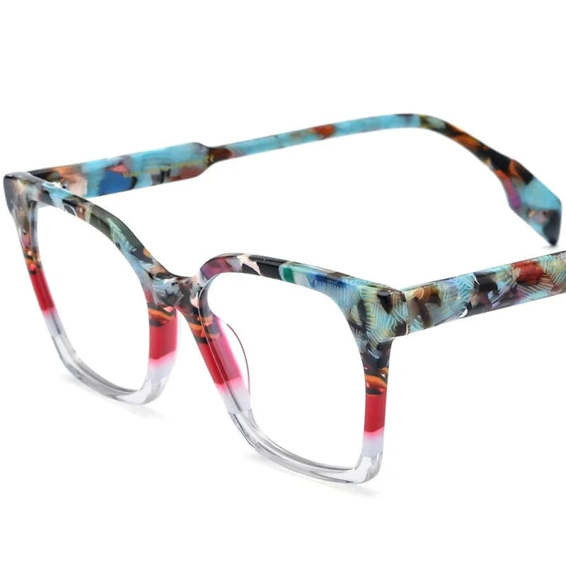 19252 Multicolour Borregls Acetate Glasses Frame Men Retro Square Eyeglasses Women 2022 Optical Spectacles Myopia Eyewear 19252