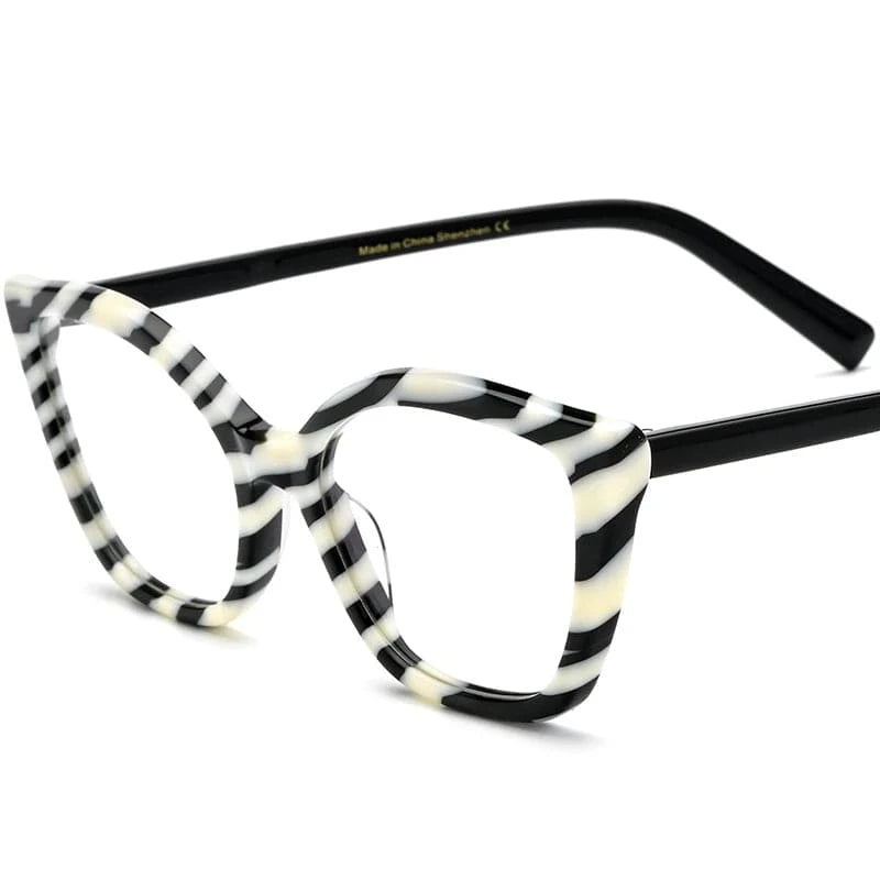 19277 black Borregls Acetate Cat Eye Glasses Frame Brand Designer Transparent Eyeglasses Frame Myopia Optical Eyewear 19277
