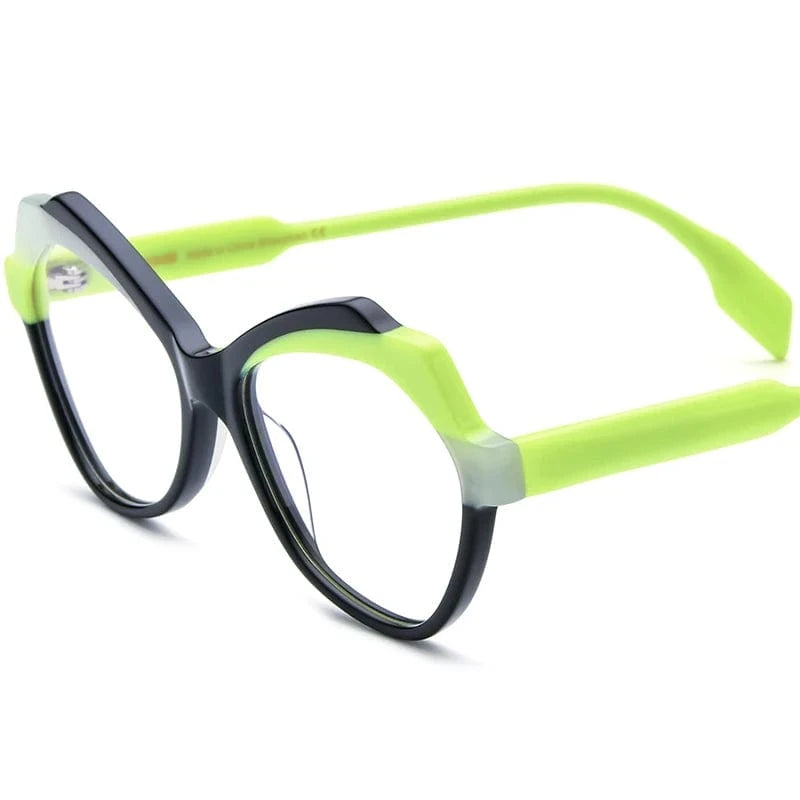 19331 black Borregls Acetate Cat Eye  Glasses Frame 2023 New Vintage Eyeglasses Women Optical Spectacles Eyewear 19331