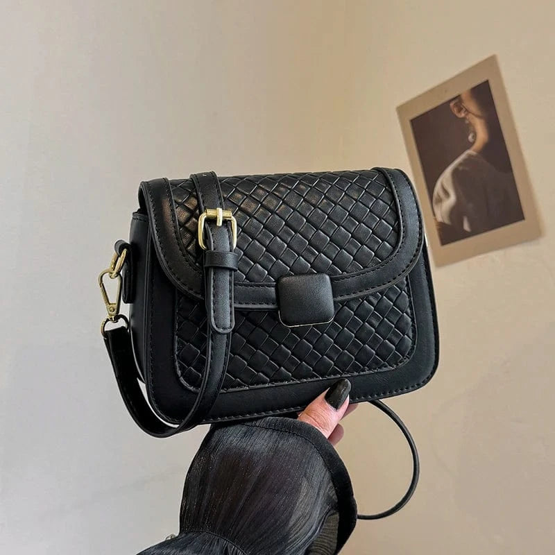 19cm*7cm*12cm / Black New fashion handbags 2024 Light Lady Leather Small Square Bags Lady Design Purses for women