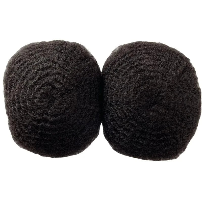1B# / 6 Inches Men Toupee Afro for black men wholesale price ready to ship worldwide Black Wig thin skin men Kinky Afro Curly Wig