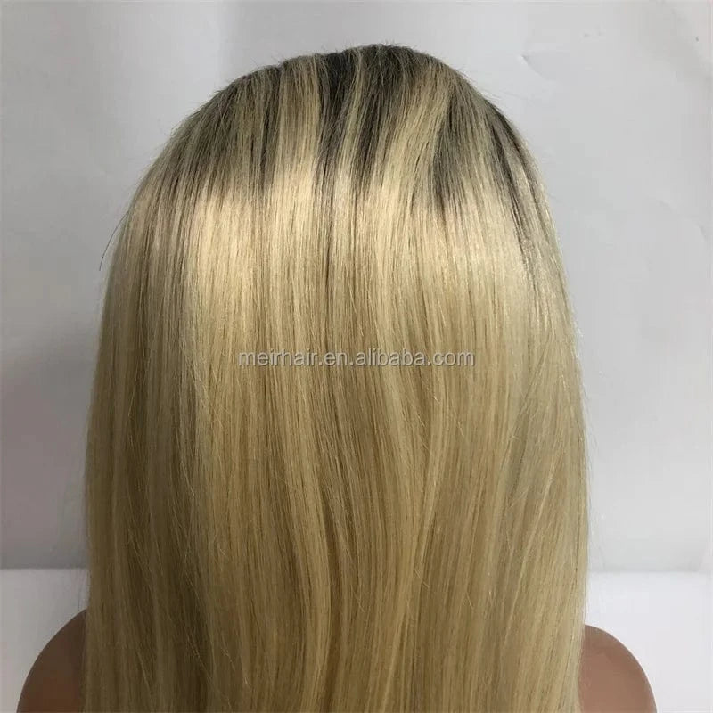 1B/613 ST / 28 Inches wholesale cheap deep water wave 30 inch ombre blonde frontal wig 613 human hair wig