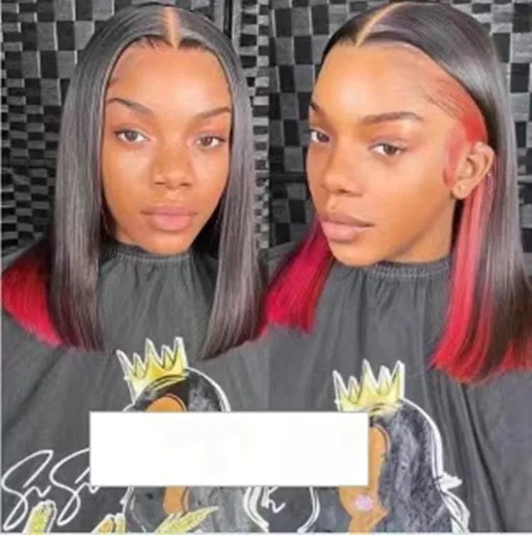 1b/red / 26 Inches Cheap Color Wigs Human Hair Density 150% 180% Glueless Highlight Wig Lace Front Pink  Blue Blonde 99j Orange wig Straight