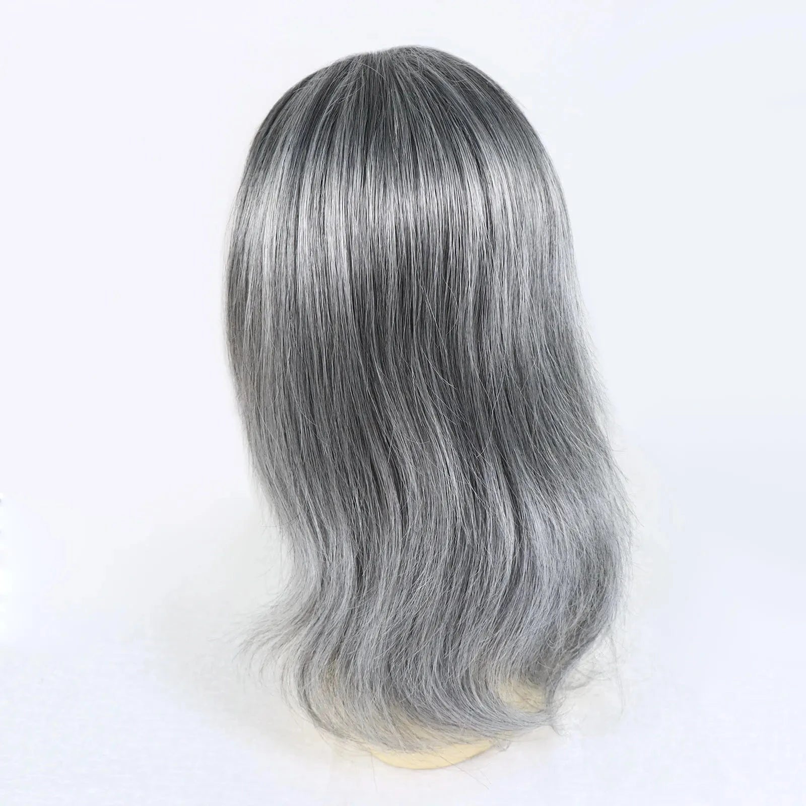 1B60 Grey 12 Inches Man Hair Unit Hollywood Base Cap Mens Wig 8x10 Hair Extensions Toupee For Men