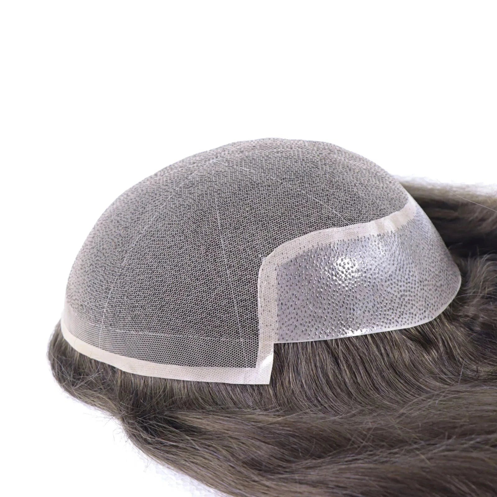 1B60 Grey 12 Inches Man Hair Unit Hollywood Base Cap Mens Wig 8x10 Hair Extensions Toupee For Men