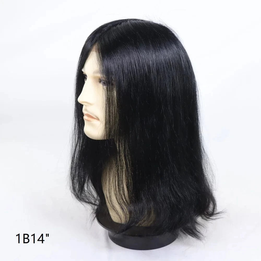 1B60 Grey 12 Inches Man Hair Unit Hollywood Base Cap Mens Wig 8x10 Hair Extensions Toupee For Men