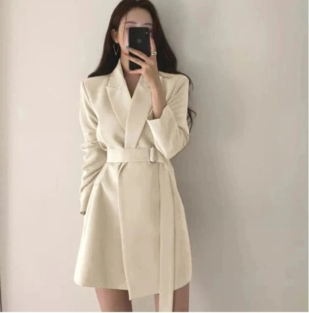 2 XL / Beige Liu Ming Autumn 2024 New Fashion Korean Style Casual Loose Women Office Lady Elegant Blazers Jacket Coats