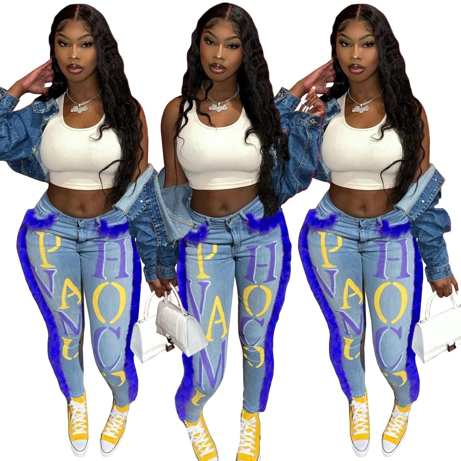 2 XL / Blue New Fashion Feather Jeans Pant Buttons Good Stretch Casual Pants Wom Jeans Long pant for Women Fringe Jeans Women Denim