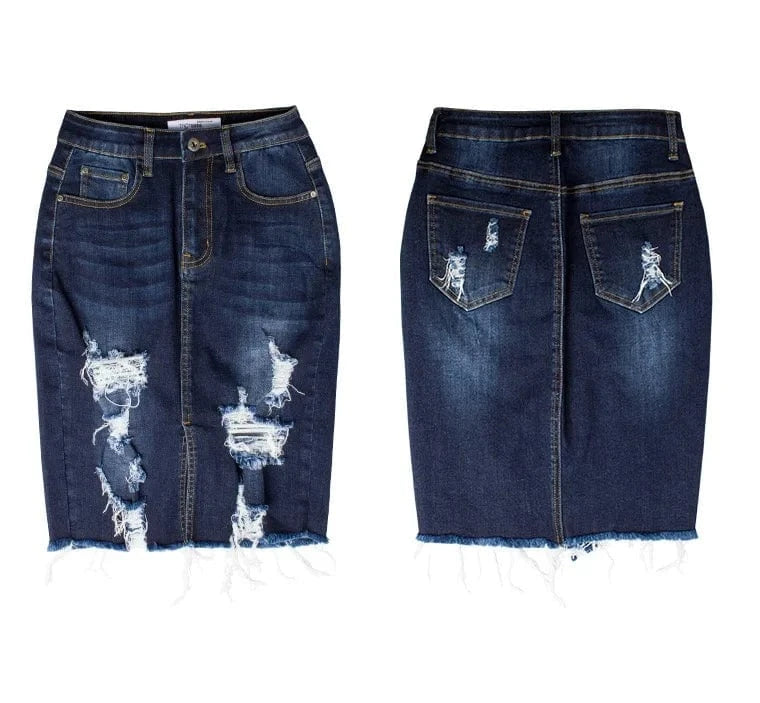 2 XL / Blue senhora saia  dame jupe en lady jean falda courte jupe dame jupe en jean  falda corta de jean azul