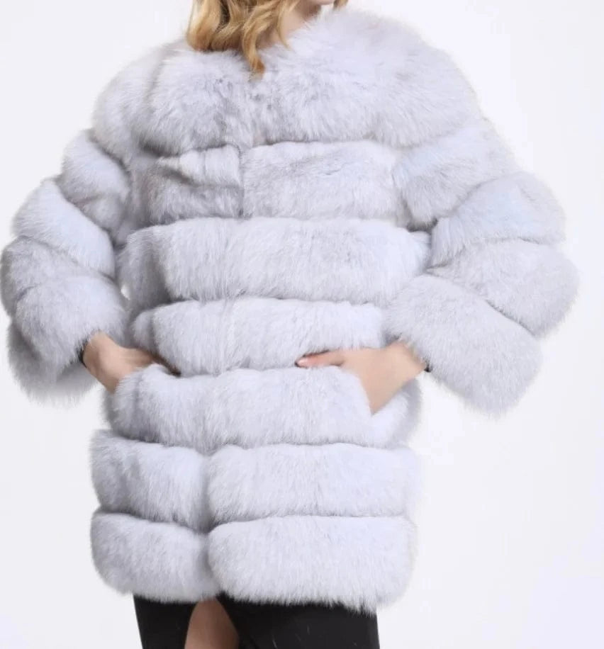 2 XL / color2 Liu Ming Winter New Arrivals Women Warm Casual Faux Fur Cotton Padded Jacket Long Thick Coats