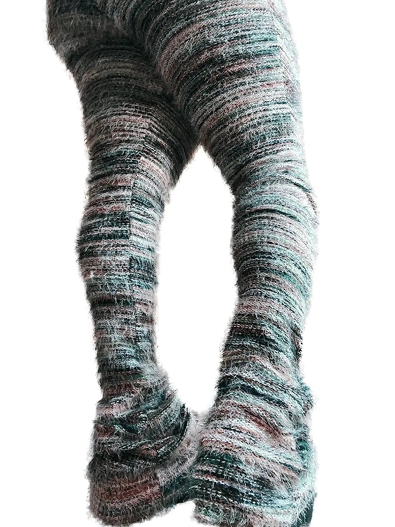 2 XL / gray blue Stacked Furry Pants High Waist  Fashion 2024 Women Winter Trouser Skinny Casual Sexy Club Trouser