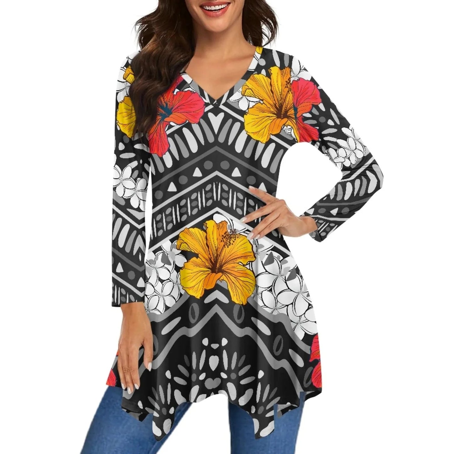 2 XL / VBFG00458 2024 Luxury Leopard Print Womens Long Sleeve Irregular Casual Tunic Tops Spring Autumn Shirt Dressy Blouses and Shirts for Women